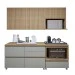 Cozinha Compacta Nuestra Cosas 4 Portas 5 Gavetas Ripado 100% Mdf Nature/Verde - Panorama Móveis