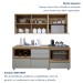 Cozinha Compacta Nuestra Cosas 4 Portas 5 Gavetas Ripado 100% Mdf Nature/Verde - Panorama Móveis