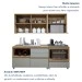 Cozinha Compacta Nuestra Cosas 4 Portas 5 Gavetas Ripado 100% Mdf Nature/Verde - Panorama Móveis