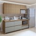 Cozinha Compacta Nuestra Cosas 4 Portas 5 Gavetas Ripado 100% Mdf Nature/Verde - Panorama Móveis