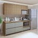 Cozinha Compacta Nuestra Cosas 4 Portas 5 Gavetas Ripado 100% Mdf Nature/Verde - Panorama Móveis