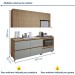 Cozinha Compacta Nuestra Cosas 4 Portas 5 Gavetas Ripado 100% Mdf Nature/Verde - Panorama Móveis