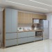 Cozinha Completa Nuestra Cosas 7 Portas 7 Gavetas Ripado 100% Mdf Nature/Verde - Panorama Móveis