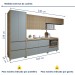 Cozinha Completa Nuestra Cosas 7 Portas 7 Gavetas Ripado 100% Mdf Nature/Verde - Panorama Móveis