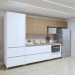 Cozinha Completa Nuestra Cosas 7 Portas 7 Gavetas Ripado 100% Mdf Branco/Nature - Panorama Móveis