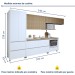Cozinha Completa Nuestra Cosas 7 Portas 7 Gavetas Ripado 100% Mdf Branco/Nature - Panorama Móveis