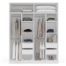 Guarda-Roupa Casal Porto 4 Portas 4 Gavetas Branco/Verde - Politorno