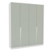 Guarda-Roupa Casal Porto 4 Portas 4 Gavetas Branco/Verde - Politorno