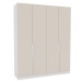 Guarda-Roupa Casal Porto 4 Portas 4 Gavetas Branco/Creme - Politorno