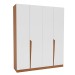 Guarda-Roupa Casal Porto 4 Portas 4 Gavetas Freijó/Branco - Politorno