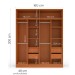 Guarda-Roupa Casal Porto 4 Portas 4 Gavetas Freijó/Branco - Politorno