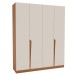 Guarda-Roupa Casal Porto 4 Portas 4 Gavetas Freijó/Creme - Politorno