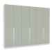 Guarda-Roupa Casal Porto 6 Portas 4 Gavetas Branco/Verde - Politorno