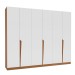 Guarda-Roupa Casal Porto 6 Portas 4 Gavetas Freijó/Branco - Politorno