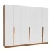 Guarda-Roupa Casal Porto 6 Portas 4 Gavetas Freijó/Branco - Politorno