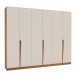 Guarda-Roupa Casal Porto 6 Portas 4 Gavetas Freijó/Creme - Politorno