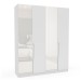 Guarda-Roupa Casal Porto 4 Portas 4 Gavetas com Espelho Branco - Politorno