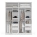 Guarda-Roupa Casal Porto 4 Portas 4 Gavetas com Espelho Branco - Politorno