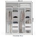 Guarda-Roupa Casal Porto 4 Portas 4 Gavetas com Espelho Branco - Politorno