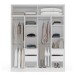 Guarda-Roupa Casal Porto 4 Portas 4 Gavetas com Espelho Branco/Azul - Politorno
