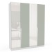 Guarda-Roupa Casal Porto 4 Portas 4 Gavetas com Espelho Branco/Verde - Politorno