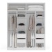 Guarda-Roupa Casal Porto 4 Portas 4 Gavetas com Espelho Branco/Verde - Politorno