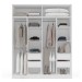 Guarda-Roupa Casal Porto 4 Portas 4 Gavetas com Espelho Branco/Creme - Politorno