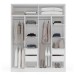 Guarda-Roupa Casal Porto 4 Portas 4 Gavetas com Espelho Branco/Cinza - Politorno