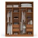 Guarda-Roupa Casal Porto 4 Portas 4 Gavetas com Espelho Freijó/Branco - Politorno
