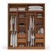 Guarda-Roupa Casal Porto 4 Portas 4 Gavetas com Espelho Freijó/Cinza - Poltoirno
