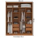 Guarda-Roupa Casal Porto 4 Portas 4 Gavetas com Espelho Freijó/Cinza - Poltoirno