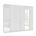 Guarda-Roupa Casal Porto 6 Portas 4 Gavetas com Espelho Branco - Politorno