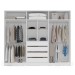 Guarda-Roupa Casal Porto 6 Portas 4 Gavetas com Espelho Branco - Politorno