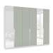 Guarda-Roupa Casal Porto 6 Portas 4 Gavetas com Espelho Branco/Verde - Politorno