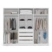Guarda-Roupa Casal Porto 6 Portas 4 Gavetas com Espelho Branco/Cinza - Politorno