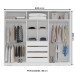 Guarda-Roupa Casal Porto 6 Portas 4 Gavetas com Espelho Branco/Cinza - Politorno
