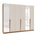 Guarda-Roupa Casal Porto 6 Portas 4 Gavetas com Espelho Freijó/Creme - Politorno