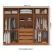 Guarda-Roupa Casal Porto 6 Portas 4 Gavetas com Espelho Freijó/Creme - Politorno