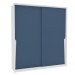 Guarda-Roupa Casal Porto 2 Portas 2 Gavetas Branco/Azul - Politorno