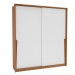 Guarda-Roupa Casal Porto 2 Portas 2 Gavetas Freijó/Branco - Politorno