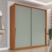 Guarda-Roupa Casal Porto 2 Portas 2 Gavetas Freijó/Verde - Politorno