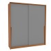 Guarda-Roupa Casal Porto 2 Portas 2 Gavetas Freijó/Cinza - Politorno