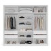 Guarda-Roupa Casal Porto 3 Portas 4 Gavetas Branco/Cinza - Politorno