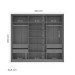 Guarda-Roupa Casal Porto 3 Portas 4 Gavetas Branco/Cinza - Politorno