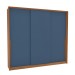 Guarda-Roupa Casal Porto 3 Portas 4 Gavetas Freijó/Azul - Politorno