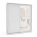 Guarda-Roupa Casal Porto 2 Portas 2 Gavetas com Espelho Branco - Politorno