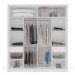 Guarda-Roupa Casal Porto 2 Portas 2 Gavetas com Espelho Branco/Creme - Politorno
