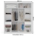 Guarda-Roupa Casal Porto 2 Portas 2 Gavetas com Espelho Branco/Creme - Politorno