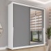 Guarda-Roupa Casal Porto 2 Portas 2 Gavetas com Espelho Branco/Cinza - Politorno