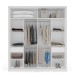 Guarda-Roupa Casal Porto 2 Portas 2 Gavetas com Espelho Branco/Cinza - Politorno
